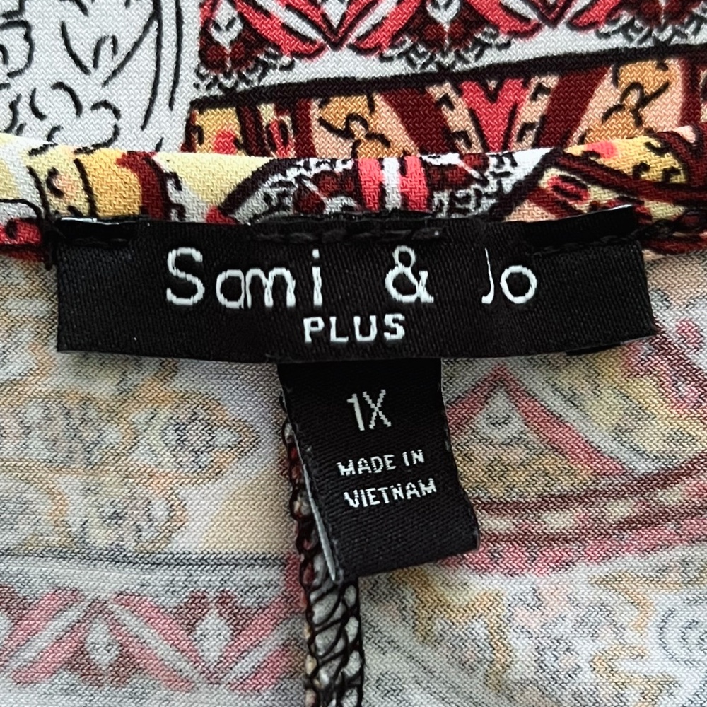 Sami & Jo Plus Mixed Print Sleeveless O-Ring Wide Leg Jumpsuit - Picture 3 of 4